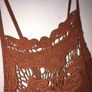 Women crop top, back cross over tank